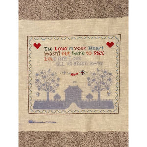 Vintage Spinnerin Creative Stitchery St Love 1009 Partially Completed Embroidery